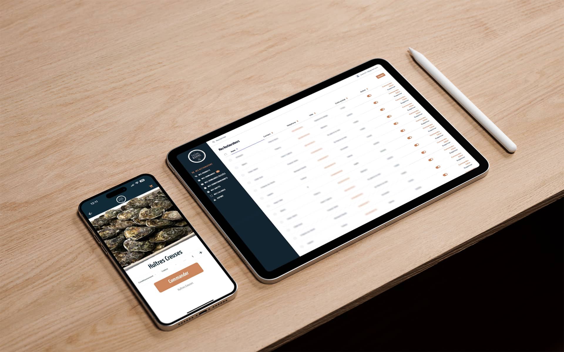 Visuel du projet Application smartphone Flutter de prise de commande