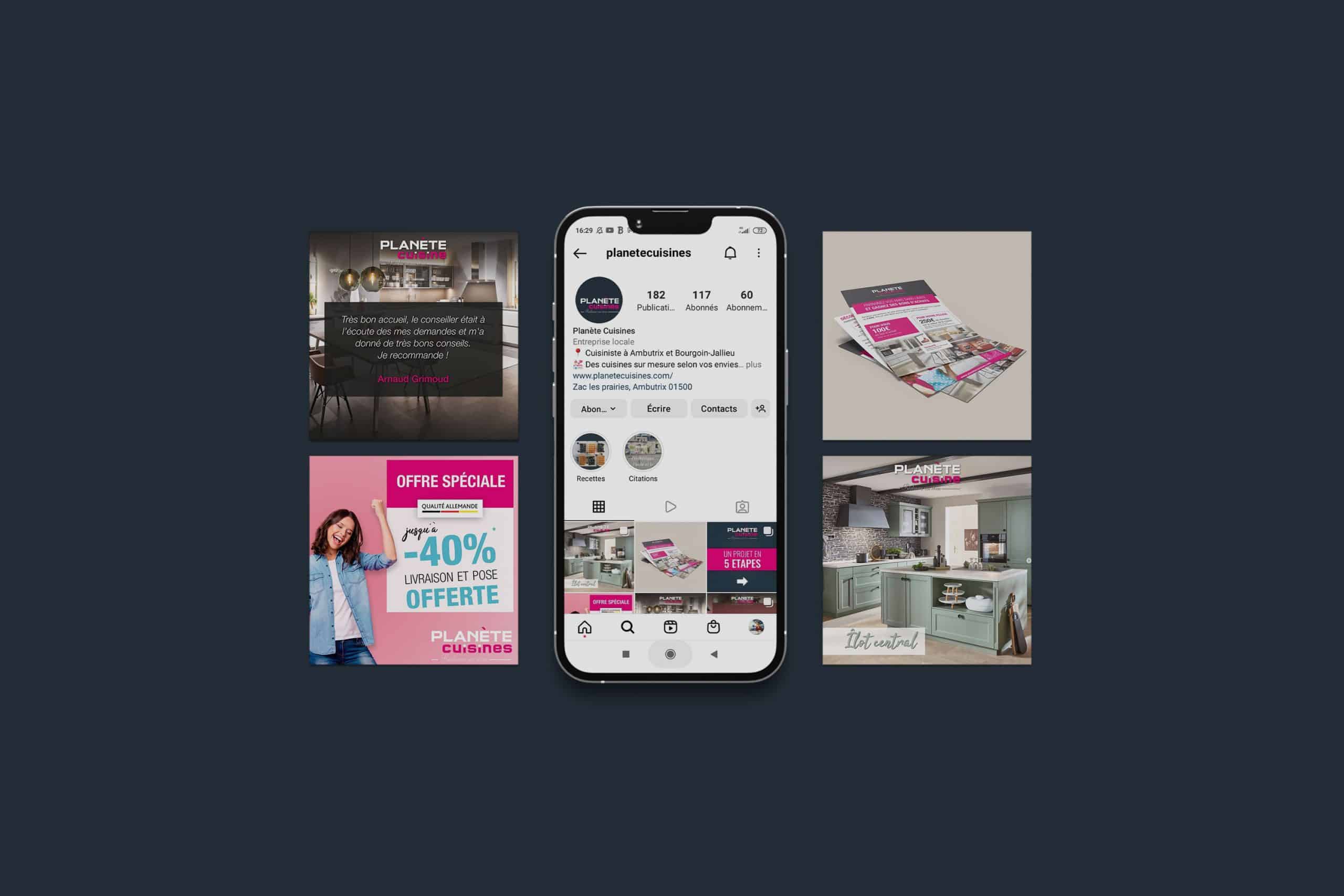 Visuel du projet Communication en ligne site cuisiniste